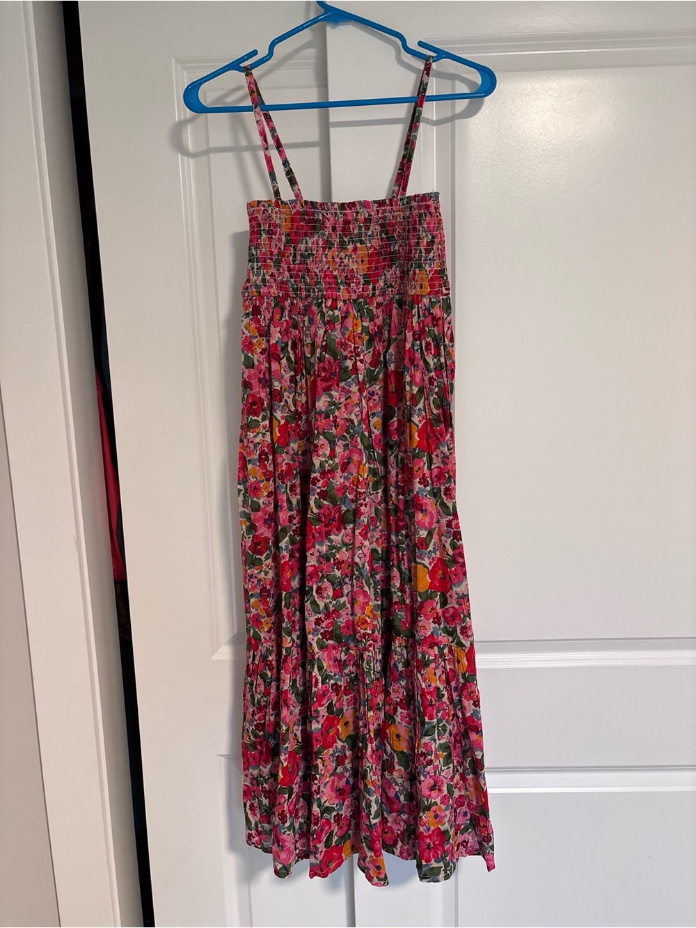 NATURAL LIFE Pink Floral Smocked Sundress/Skirt XS